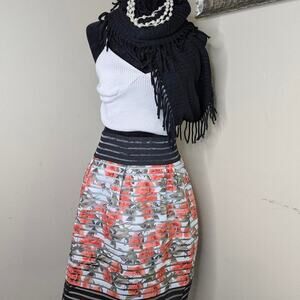 Floral high waisted skirt medium